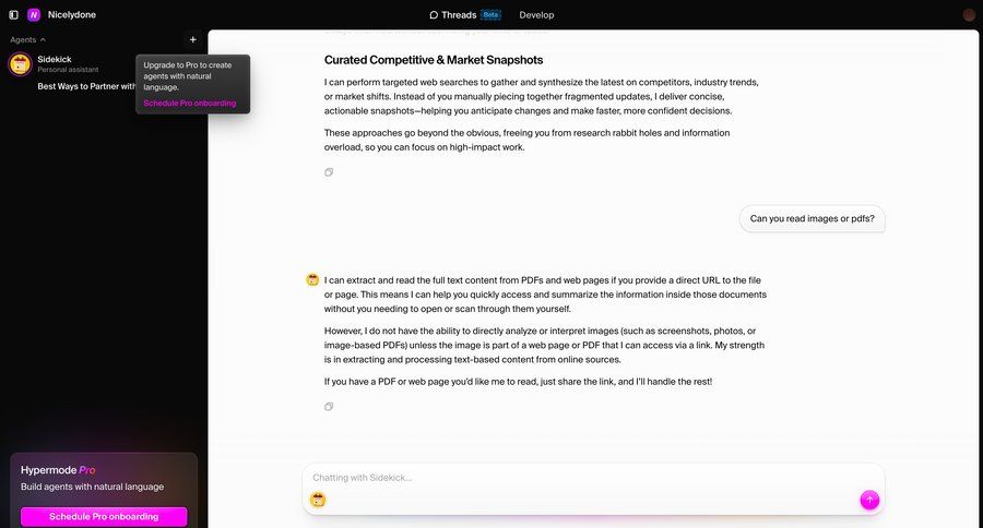 Hypermode
			 artificial intelligence onboarding conversational ui natural language processing sidebar chat chat interface ui page example