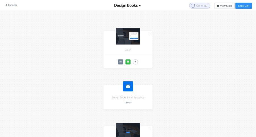 Kajabi
			detail page design editor e-commerce automation marketing automation drag and drop email detail view info view modern ui page example