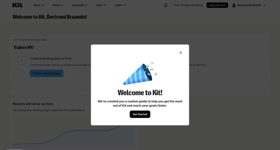 Kit
			 e-commerce dashboard onboarding account setup upgrade modal call to action setup on boarding ui page example