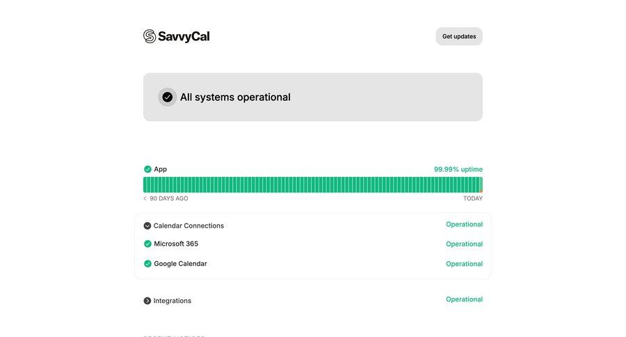 SavvyCal
				system status ui page example