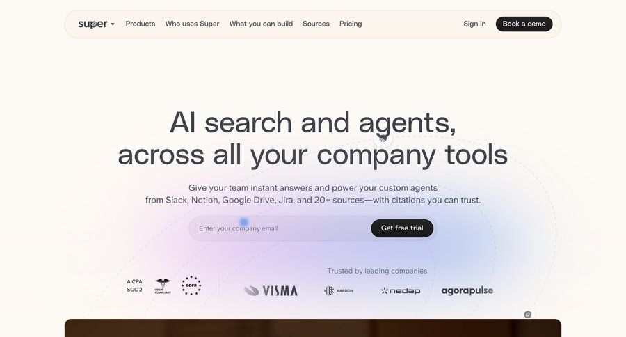 Super
				landing page ui page example