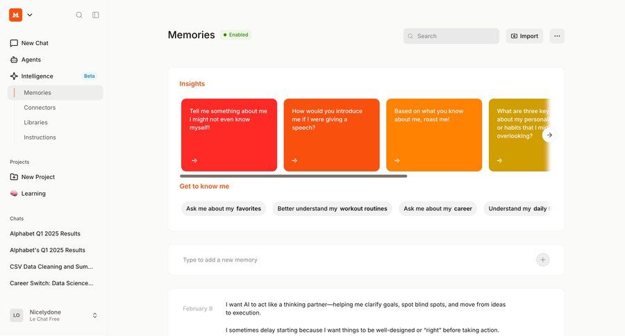 Mistral
				profile ui page example
