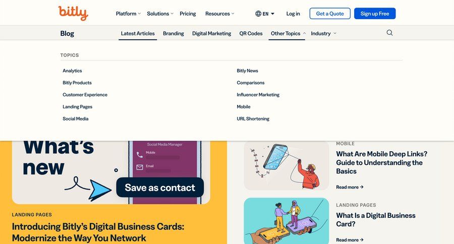Bitly
			 product update ui page example