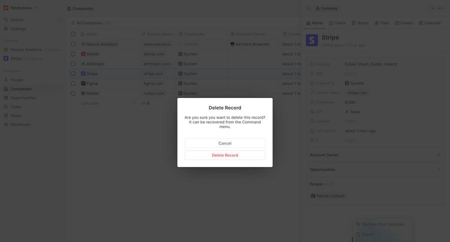 Twenty
			list detail page modal & popover delete data management account management grid confirmation sidebar confirmation message ui page example