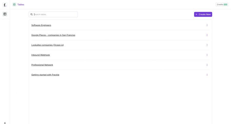 Freckle
			create home list data management collaboration sidebar navigation data display create ui page example
