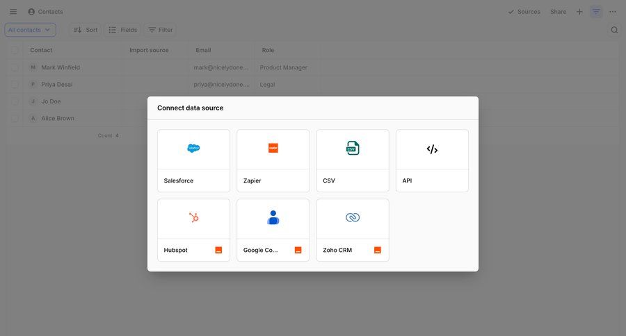 Dovetail
			 crm integration ui page example