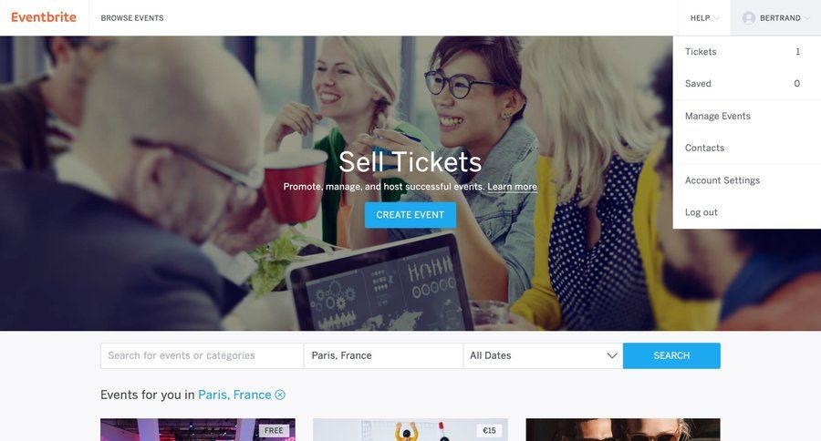 Eventbrite
				dropdown & other states page example
