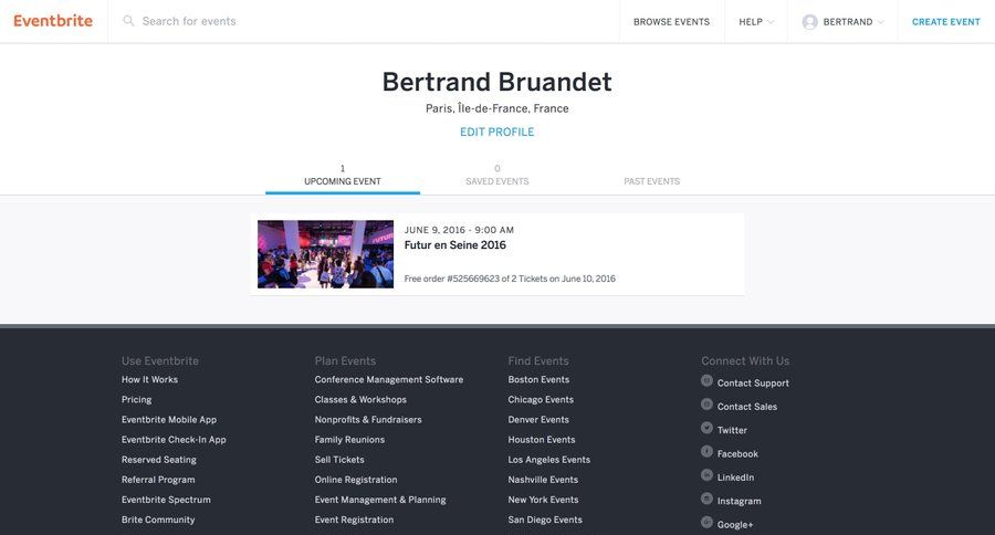 Eventbrite
				profile page example