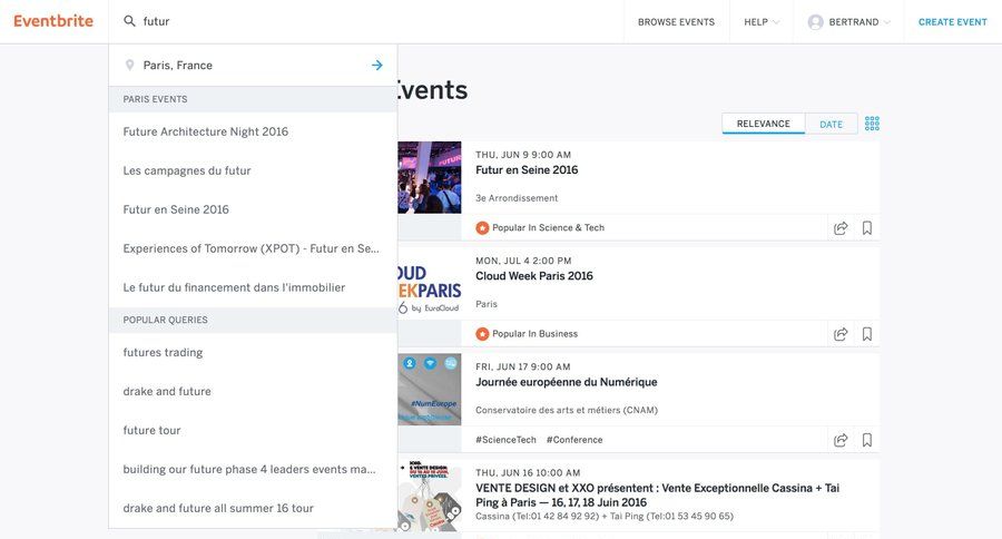 Eventbrite
				search page example