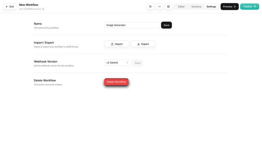Leap
			 settings parameters import tool ui page example