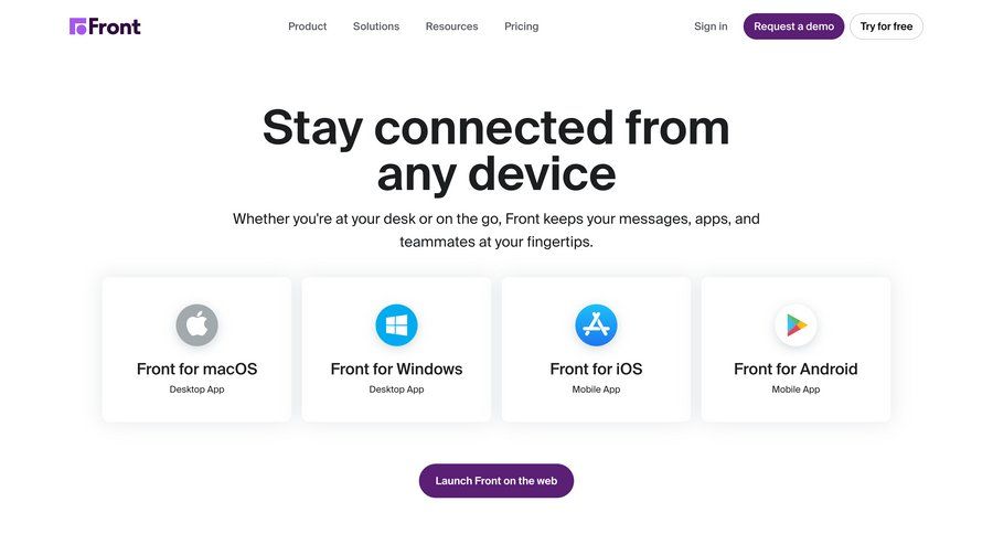 Front
			application download desktop download mobile customer stories download report ui page example