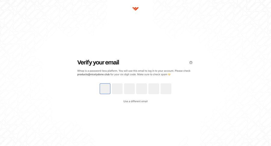 Whop
				signin ui page example