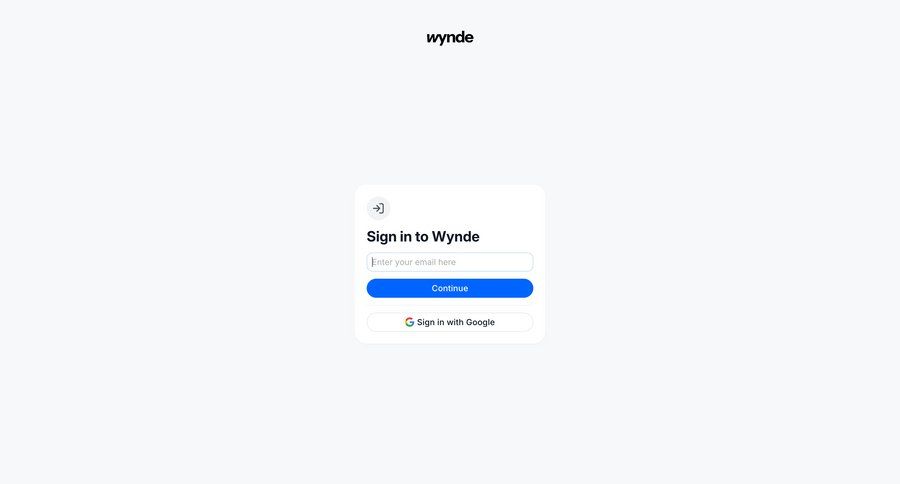 Wynde
				signin page example