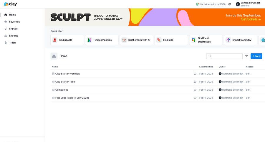 Clay
				workspace settings page example