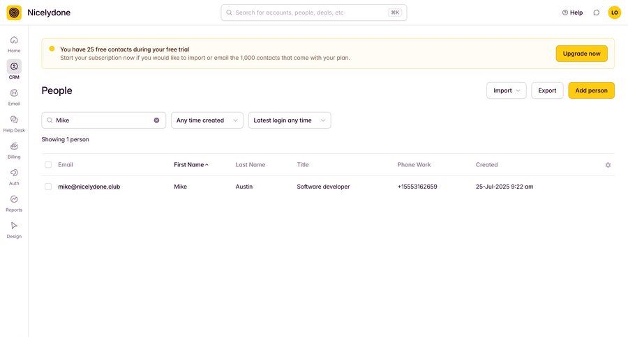 Outseta
			 sidebar navigation account setup export data display dropdown filters search filters table search bar ui page example