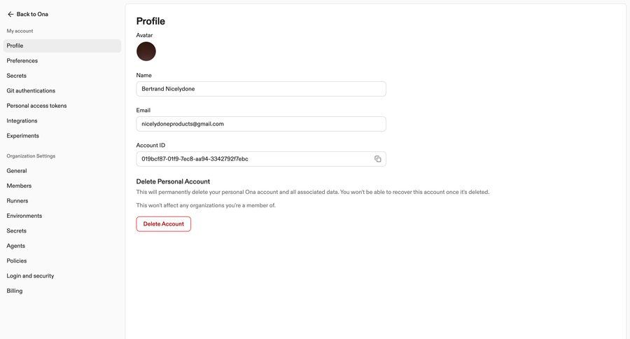 Ona
			 user profile sidebar navigation account management profile settings account deletion ui page example