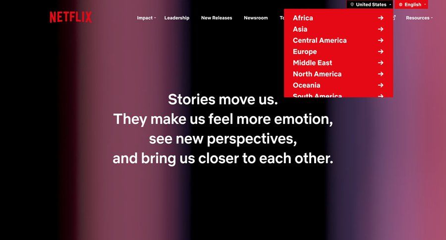 Netflix
				dropdown & other states ui page example