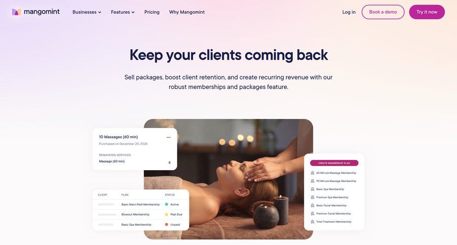 Mangomint
			 b2b saas recurring billing ui page example