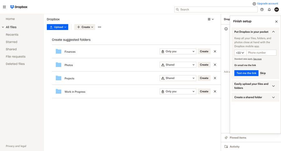 Dropbox
			          ux ui design