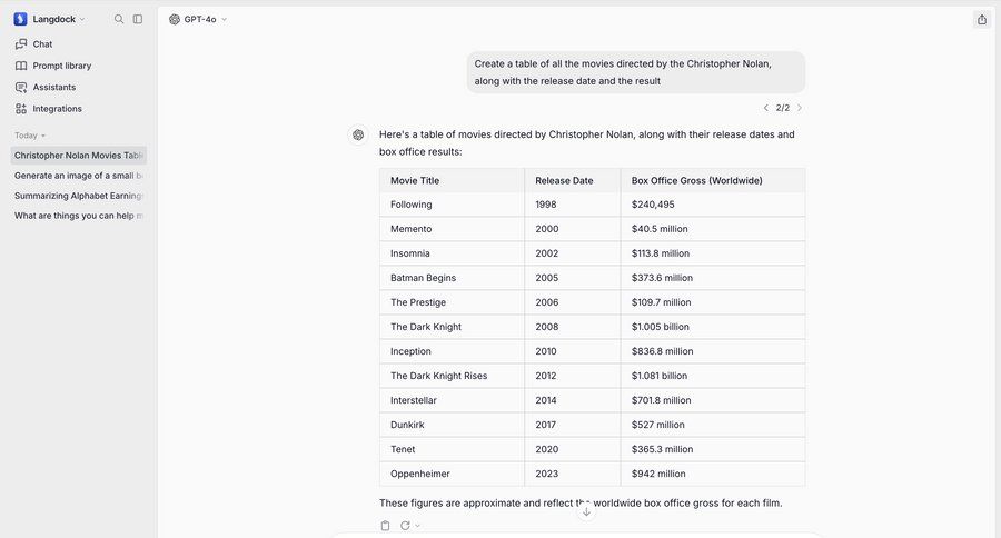 Langdock
			 data analysis split view conversational ui data display conversational interface chat chat interface table ui page example