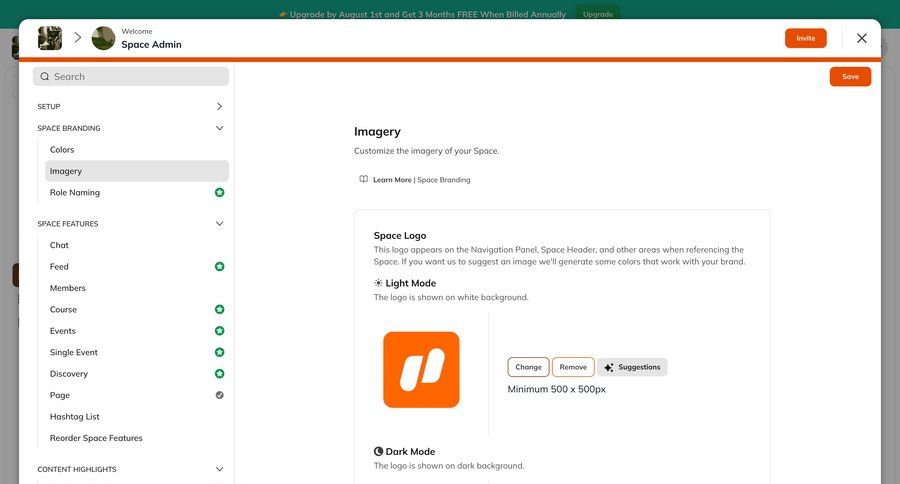Mighty
			 configuration settings sidebar navigation onboarding upload image sidebar ui page example