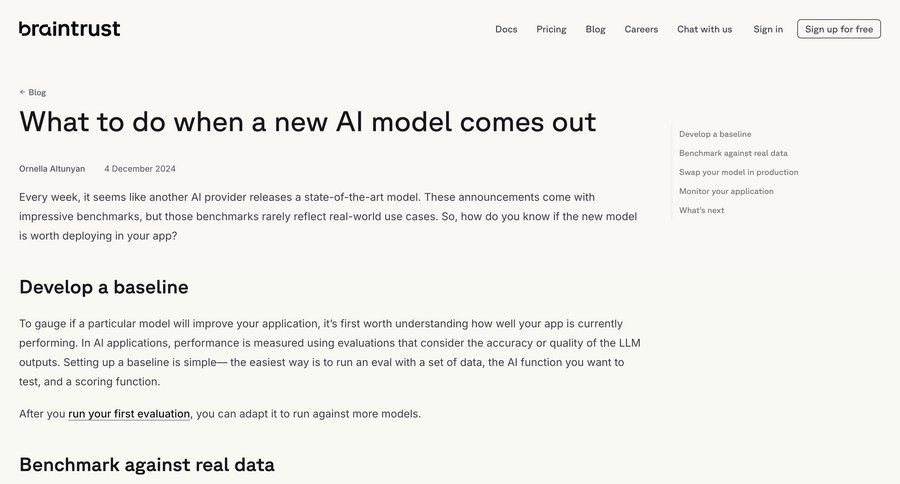Braintrust
			 announcement check out data grid prompt completion ui page example