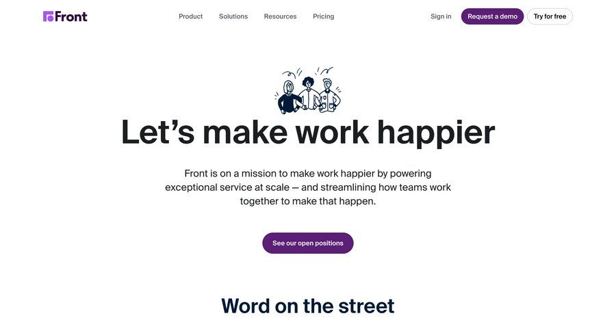 Front
			 career jobs job ui page example