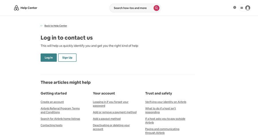 Airbnb
				contact ui page example