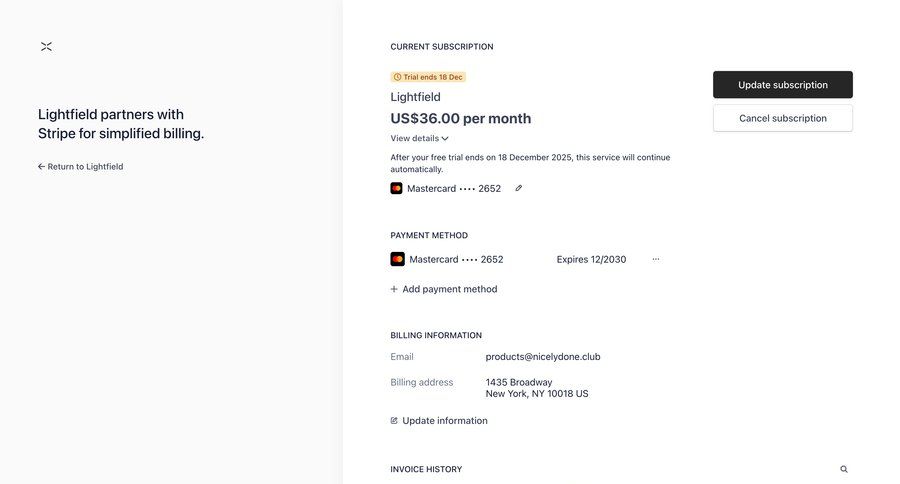 Lightfield
				settings ui page example