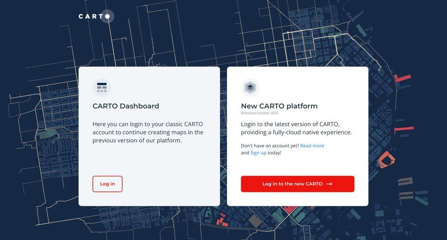 Carto
				signin page example