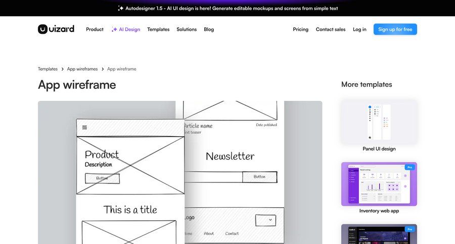 Uizard
			 free templates interactive map press release alternatives marketing website design blog templates ui page example