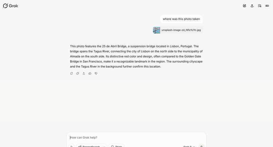 Grok
			messaging embed content artificial intelligence upload image natural language processing call intelligence message communication chat messages chat interface conversational ui page example