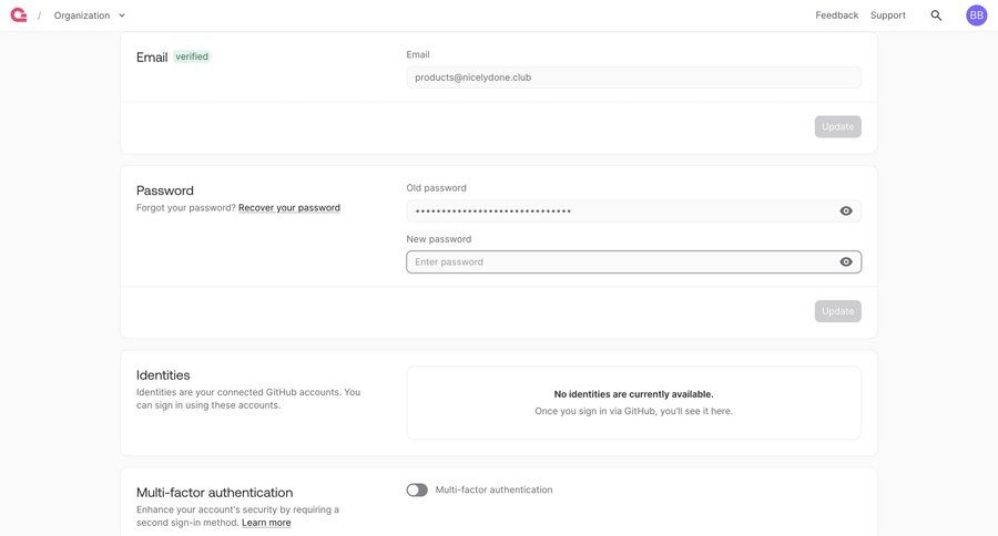 Appwrite
			 user profile account settings password management ui page example