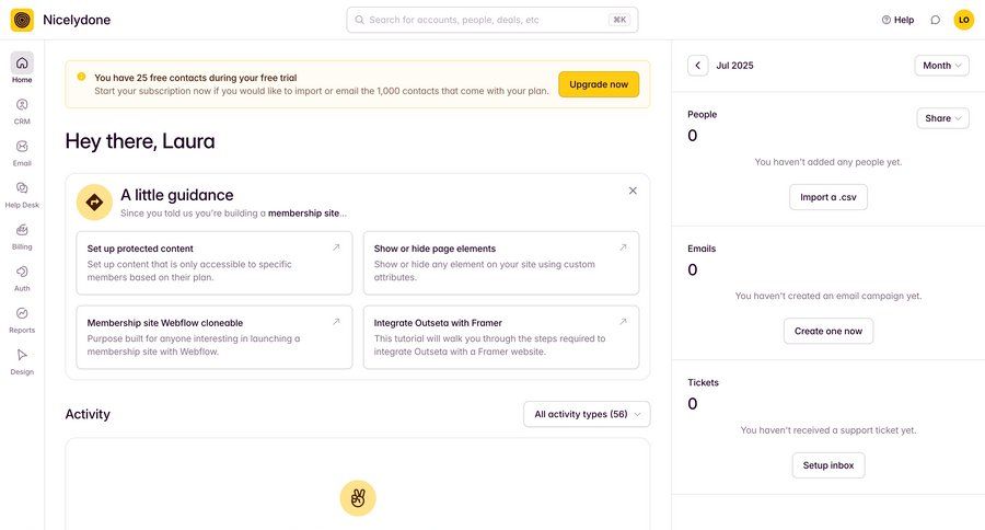 Outseta
			home onboarding information state dashboard sidebar navigation onboarding dashboard overview activity tracking sidebar create setup analytics ui page example
