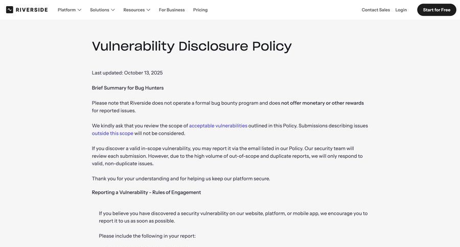 Riverside
				security ui page example