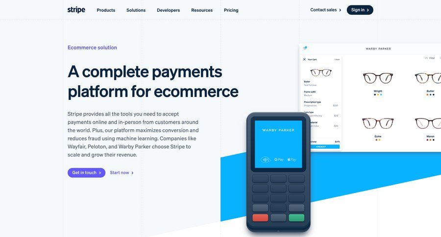 Stripe
			 payment method getting started extend trial contact us case studies checkout screen data grid offline mode ui page example