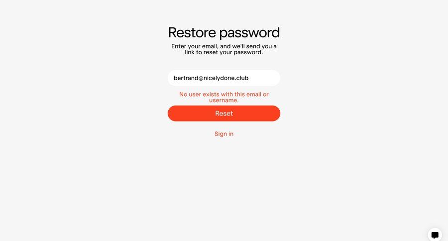 Exactly
				password reset page example
