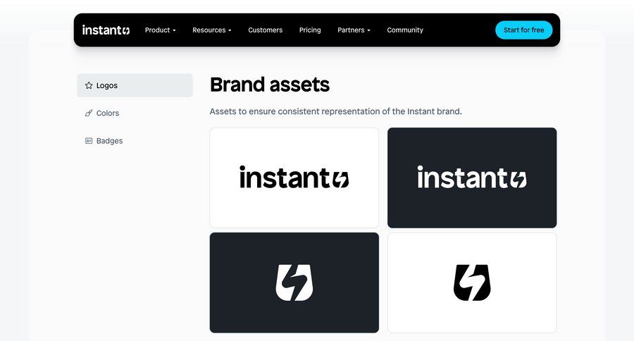 Instant
			brand resources free plan media gallery assets media assets blog templates ui page example