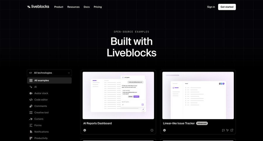 Liveblocks
				collection ui page example