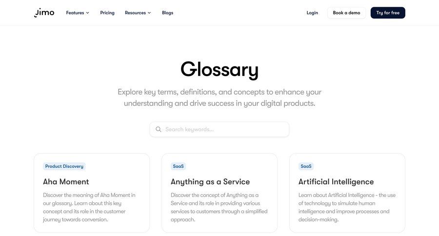 Jimo
			 user role features management guided tour ui page example