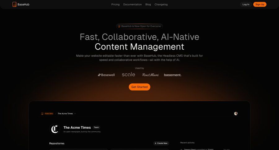 Basehub
				 page example