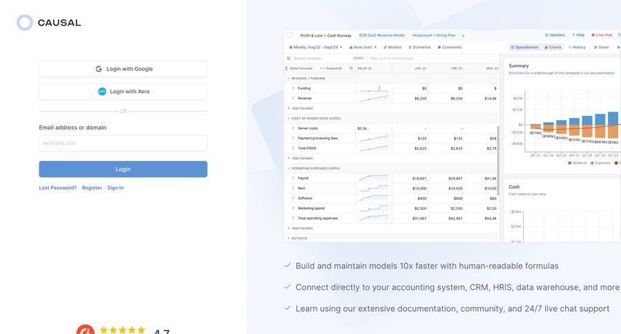 Causal
				signin page example