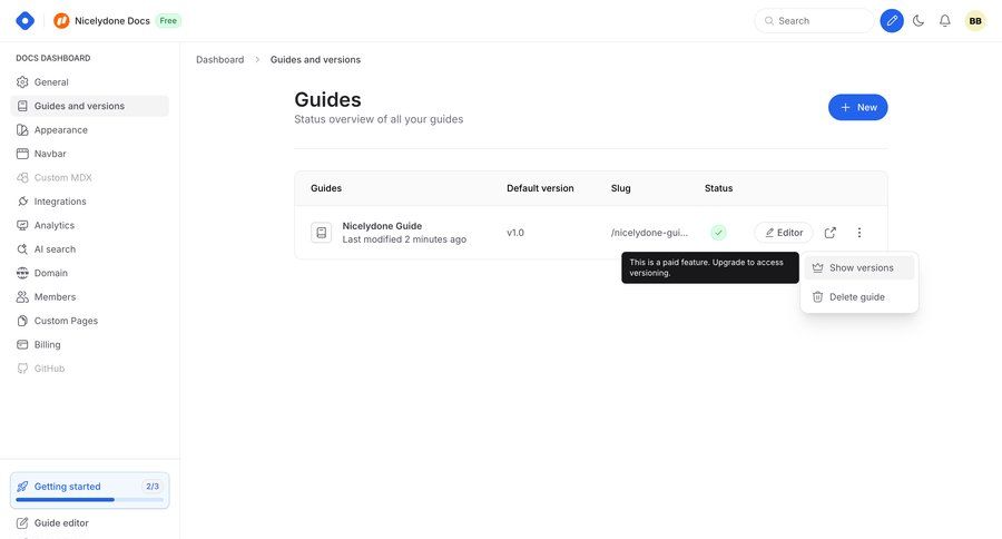 Hashnode
			 content management dashboard table headers sidebar menu doc documentation docs progress bar table version control ui page example