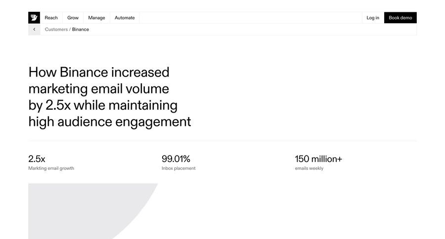 Bird
			 email marketing api integration b2b saas ui page example
