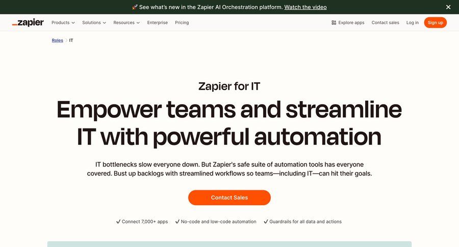 Zapier
				product page ui page example