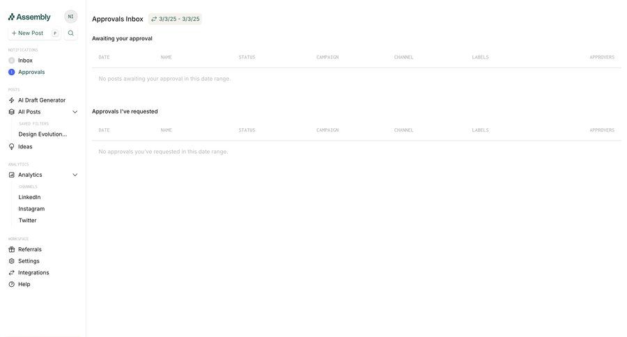 Assembly
			 content management sidebar navigation grid workflow workflow management inbox sidebar blank state void blank non-ideal state empty page prompt navigation menu menu analytics ui page example