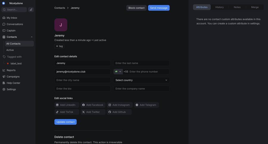 Chatwoot
			 user management ui page example