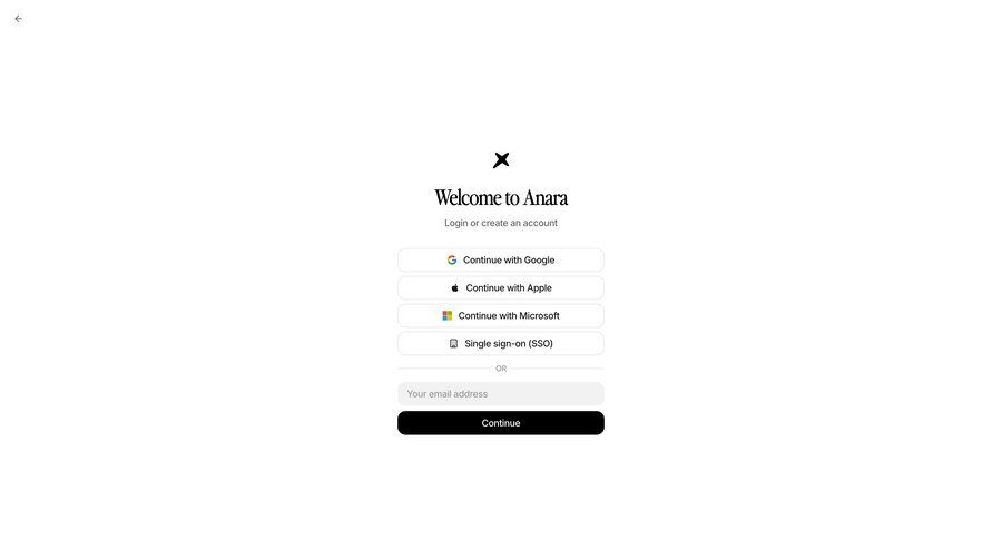 Anara
				signin ui page example