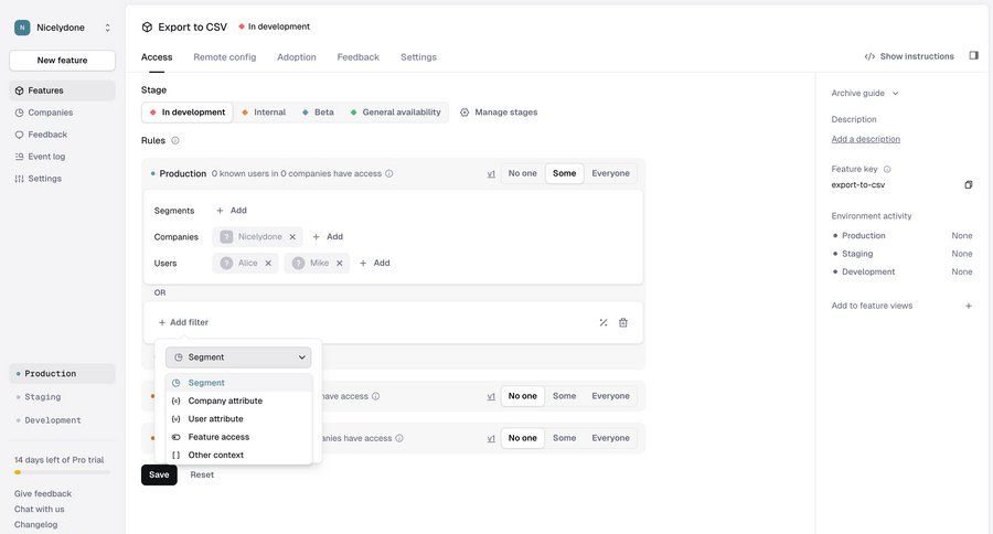 Reflag
			settings dropdown & other states form feature configuration settings access control menu ui page example