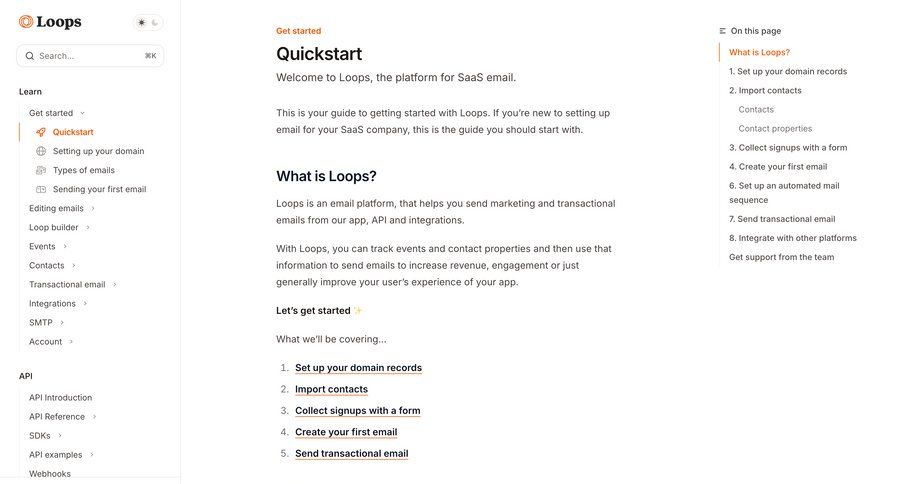 Loops
				onboarding ui page example